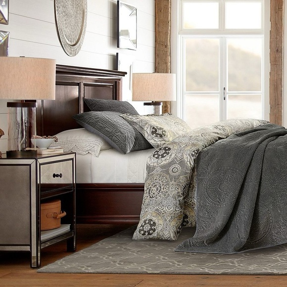 Pottery Barn Jacquelyn medallion organic sateen full queen  duvet cover - Picture 10 of 12